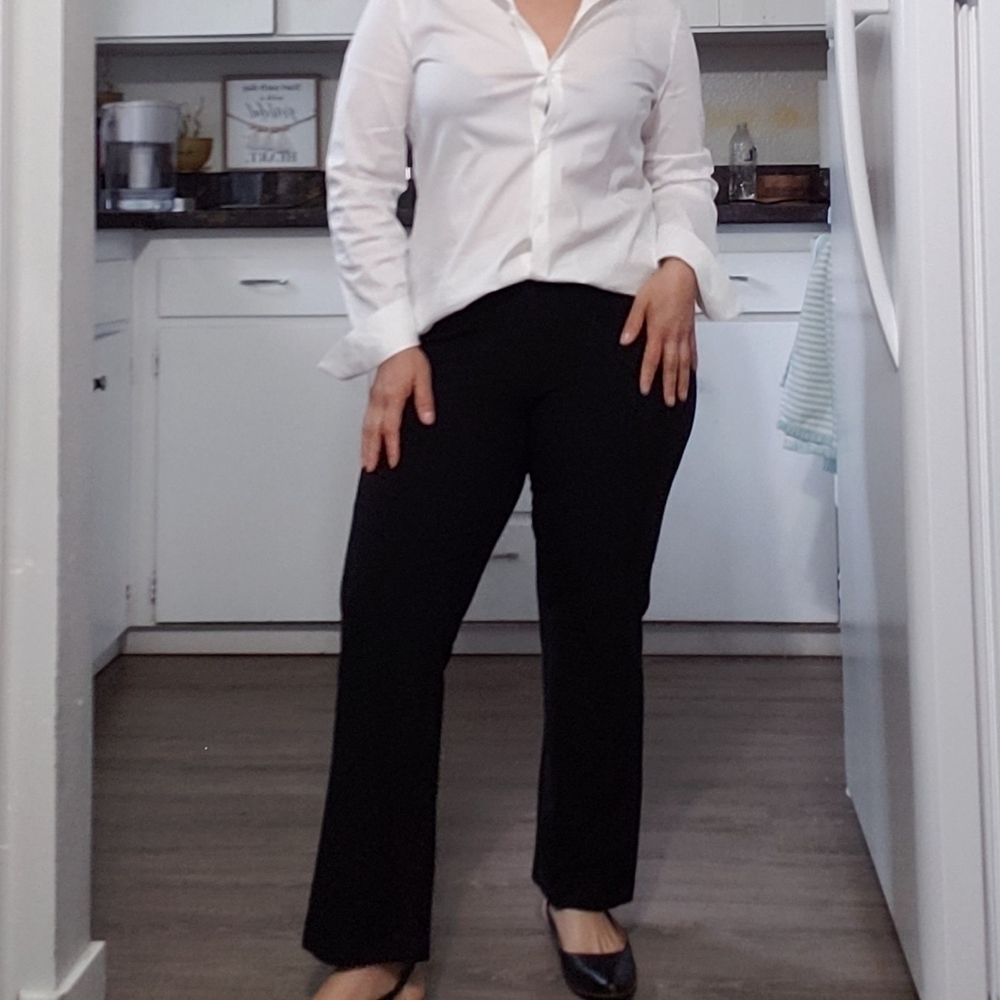 Eileen Fisher Blk Pull-On Viscose Strt Leg, Color Blk Sz SP